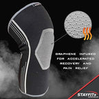 Stayfit [2 Pack] Heating Graphene Knee Brace for Healing Knee Pain Relief, Comfortable Woven Compression Sleeve Wrap Recovery, Unisex