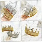 Gatuida 1pc Boy Girl's Gold Rhinestone Crown Headband for Parties Lightweight Hair Accessory Elegant Design for Birthdays and Celebrations