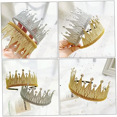 Gatuida 1pc Boy Girl's Gold Rhinestone Crown Headband for Parties Lightweight Hair Accessory Elegant Design for Birthdays and Celebrations