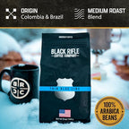 Black Rifle Coffee Company Thin Blue Line, Medium Roast Whole Coffee Beans, 12 OZ Bag