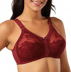 TELIMUSSTO Women's Floral Lace Bra Plus Size Firm Hold Non Wired Non Padded Full Coverage Minimizer