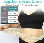 Mesh Breathable PD Belt Peritoneal Dialysis Catheter Accessories Supplies Soft Transfer Set Holder Protector Belts for Stomach Feeding Peg J Tube Women Men Adults Beige