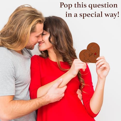 Will You Marry Me Puzzle - Engraved Wedding Proposal Ideas for Boyfriend Girlfriend, Surprise Engagement Proposal Wooden Sign, Romantic Way to Pop the Question to Your Beloved