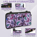 Wheelchair Side Bag with Cup Holder, Wheelchair Armrest Pouch Accessories for Walker, Rollator, Electric Scooter Wheelchairs, Ideal Gift for Mother's Day & Father's Day -Purple