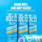 NOCCO Zero Sugar Energy Drink, Caribbean - 12 Fl Oz (Pack of 12) - 180mg Caffeine, Sugar Free with BCAAs - Branched Chain Amino Acids, Carbonated & Low Cal, B Vitamins, Grab & Go Performance Beverage