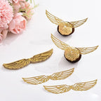 50 Golden Chocolate Wings Cupcake Toppers, Chocolate Cake Decoration, Angel Wings Wizard Cupcake Top Cover, Edible Wafer Decorations for Birthday/Wedding/Anniversary/Wizard Party