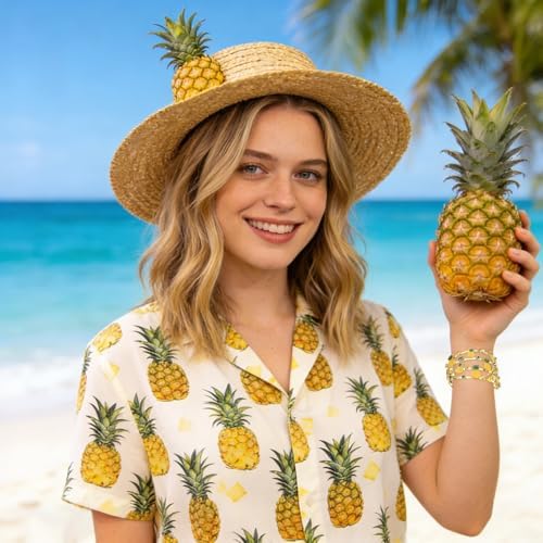 BVGA Summer Bracelet for Women Strawberry Pineapple Watermelon Cuff Bracelets Jeweled Tropical Fruit Bracelets Summer Beach Jewelry Outfits Accessories Gifts
