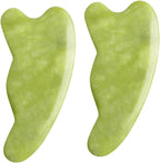Gatuida 2pcs Gua Sha Tool Matching Board Acupuncture Massage for Body Facial Eye Scraping Board Long-Term Xiuyan Jade Use