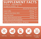 GANOHERB Maca Energy Coffee for Men, Women Herbal Coffee with Tongkat Ali, Maca Root, Reishi Mushroom Extract for Energy & Focus - 1 box (25 Packets)