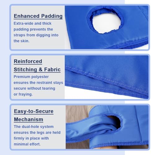 AOSSA Wheelchair Leg Rest Straps, Foot Seat Belt, Medical Restraints Safety Belt for Elderly Seniors Adult, Leg Harness Support for Wheelchair or Bed, Soft Universal Straps for Dementia Disabled