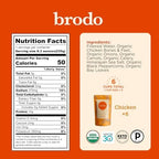 Brodo Organic Chicken Broth | Nutrient Dense, Chef Crafted Bone Broth in Single Serving Pouches | Not Made From Concentrate, No Preservatives (6x 8.3 oz Pouches)