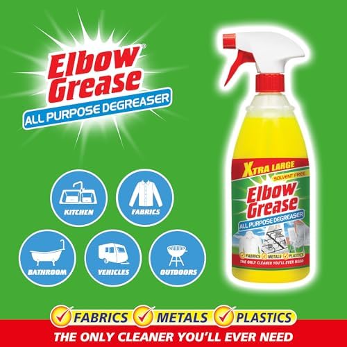 Elbow Grease All Purpose Degreaser Spray – Extra Large (1 Litre) | Removes Grease & Oil from Kitchens & Bathroom Surfaces, Outdoor, Vehicles & Fabrics