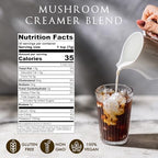 Bunkell Mushroom Coffee Creamer, Adaptogenic 6 Mushrooms with Lion's Mane, Reishi, Cordyceps, Shiitake, King Trumpet, Turkey Tail, Probiotics Creamer for Energy, Focus & Digestion Support, 30 Servings