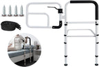 Rotatable Bed Rail, Safety Bed Handle Hand Guard, Seniors Bed bar with Storage Pocket, Bedside Standing Assist Grab Bar, Can Hold 300 lbs