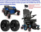 6"x2" Caster Wheel Assembly,6"x2" Front and Rear Caster Wheel for Q700 M Power Wheelchair and Q700-UP M Standing Wheelchair Replacement Wheels Parts,Polyurethane Solid Tires,W/Bearings,Black,1Pr.