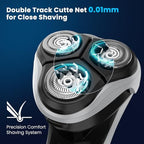 SweetLF Men's Electric Razor - 120 min runtime, 1-Hour Fast Charge, IPX7 Fully Waterproof, Wet & Dry Rotary Shaver with pop-up Trimmer, Type-C Rechargeable