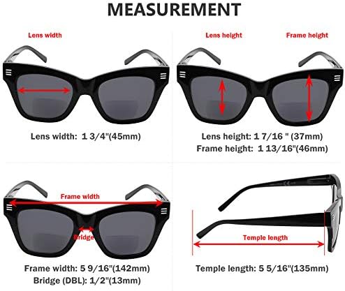 Eyekepper 4-Pack Bifocal Reading Glasses Women Large Frame Bifocal Readers