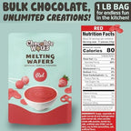 Chocolate Works Red Melting Chocolate Wafers, 1lb (Pack of 1)