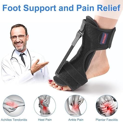 2 Pack Plantar Fasciitis Night Splint Drop Foot Orthotic Brace, Adjustable Plantar Fasciitis Brace, Improved Dorsal Night Splint for Effective Relief from Plantar Fasciitis