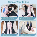 Patient Lift Sling for Home Use Elderly Bedridden Patient Lift Assist Aid Medical Toileting Sling Devices Full Body Elevation Lifter for Adults Sit to Stand Positioning Transfer Belt (Black)
