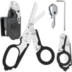 Pro 6-in-1 Foldable Trauma Shears with Strap Cutter, Stainless Steel Medical Scissors for Nurses, Raptor Trauma Shears Holster with Glass Breaker, Surgical EMT Scissors for Nursing Students & Doctors