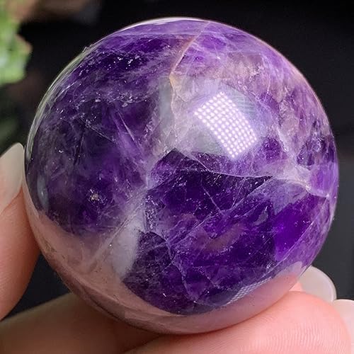 6-7CM/2.36-2.76inch Natural Crystal Ball Amethyst Sphere Hand Polished Decorative Sphere Healing Crystals Ball Healing Stone Crafts Fengshui Home Decoration Collect Gifts(Amethyst, 60-70mm)