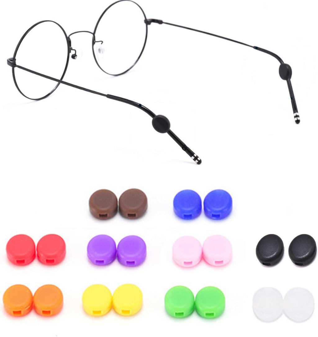 OPUGIT Silicone Eyeglasses Temple Grips Retainer, Upgraded Mini Round Eyewear Retainer, Anti-Slip Glasses Retainers 10 Pairs