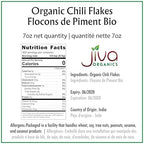 Jiva Organic Chili Flakes 7oz Bag - Crushed Red Pepper Medium Heat, 100% Natural & Non-GMO