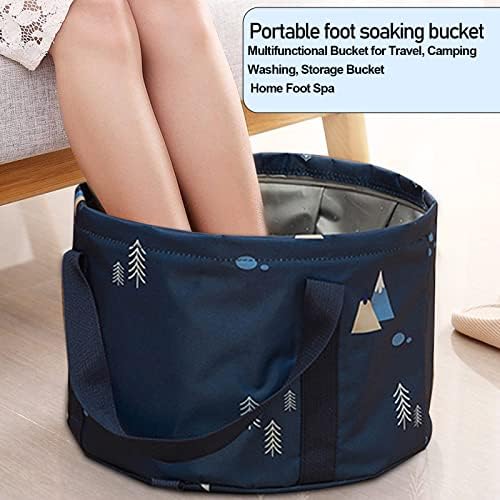 Multifunctional Collapsible Bucket for Soaking Feet, Portable Foot Bath Bag, Foot Spa Soaking Feet Home Pedicure Basin Outdoor Camping for Washing, Fishing Wait Handy Carrying Bag, Large