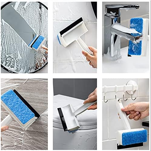 Xicennego Multifunctional Double-Sided Glass Sponge Cleaning Brush Wiper Mirror Glass Tile Cleaning Brush Bathroom Squeegee(1pack)