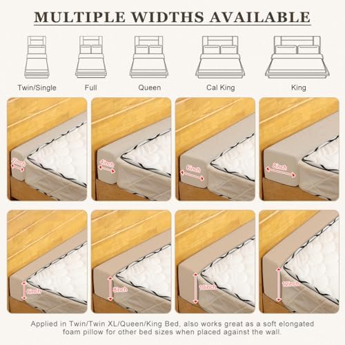 Bed Gap Filler, Mattress Extender for Twin/Full/Queen/King Bed, Close Gap(0-12") Between Mattress and Headboard or Wall, Stop Losing Your Pillows(Beige-LxWxD-39 * 2 * 6in)