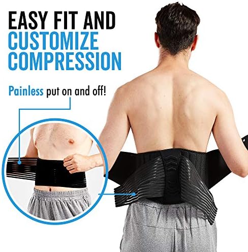 Bodyprox Lumbar Support Back Brace for Men and Women (Plus Size 50" - 70")