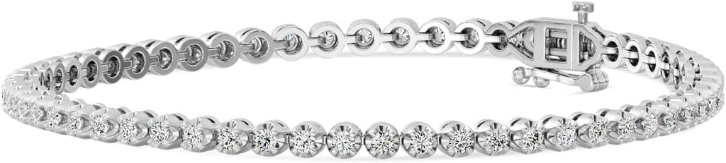 GILDED 1-3 Cttw Round Lab Grown Diamond Diamond Tennis Bracelets for Women | Sterling Silver Bracelet | Fine Jewelry for Her | Timeless Design | Gift Box Included