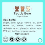 12 Dye Free Teddy Bear Edible Sugar Decorations, Vegan, Gluten-Free, Edible Cake Toppers for Cupcakes, Cookies & Desserts, by Simply Sucré (12 Teddy Bears)