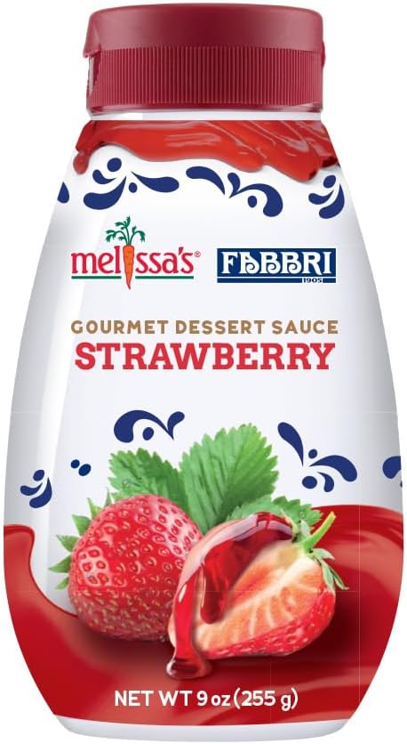 Fabbri Gourmet Dessert Sauce, Strawberry Flavor, Flavoring sauce for Ice Cream, Desserts and hot and cold Beverages, Made in Italy, 7.9oz bottle