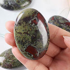 CASMON Dragon Bloodstone Oval Palm Stones, Pocket Worry Stone for Anxiety Stress Relief Therapy, Natural Polished Energy Stone Healing Crystal (1PC)