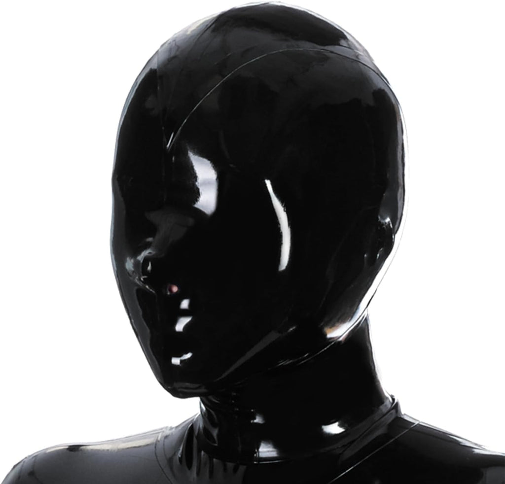 Latex Hood Only Open Nose Back Zipper Rubber Mask Club Party Wear Costume