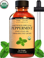 Organic Peppermint Essential Oil 4 oz, USDA Certified Mentha Piperita, Perfect for Aromatherapy, Diffuser, DIY by Mary Tylor Naturals