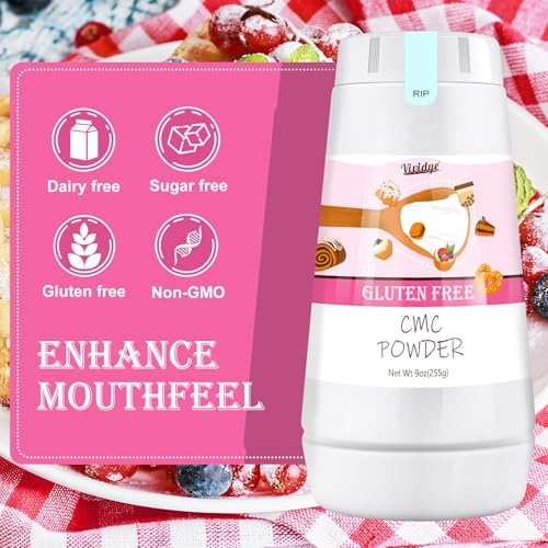 9oz CMC Powder, 100% Pure Food Grade CMC Powder, Tylose Powder for Fondant, Ice Cream, Cake, Yogurt, Candy & Gum Paste, Premium Carboxymethylcellulose Food Thickener and Moisture Retainer