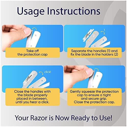 Equinox Fancy Straight Edge Razor - Manual Shaver for Men - Includes 100 Disposable Derby Blades - Wooden Handle - Barber Kit - Straight Razors for Men - Navajas para barbero - retro straight razor