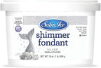 Satin Ice Silver Shimmer Fondant With Edible Glitter (1 Pound, Vanilla) For Cake Decorating