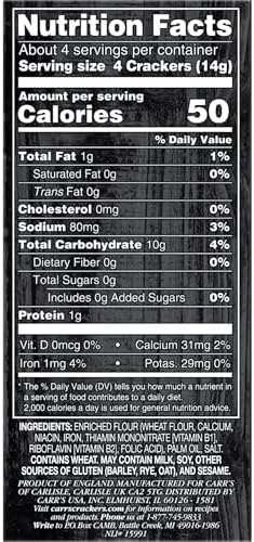 Carr's Table Water Crackers, Original, 2.2oz (24 Count)
