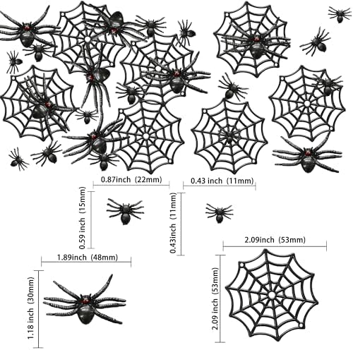 Gyufise 20Pcs Realistic Spider Figures Cake Toppers Tarantula Figurines Net Cake Decorations for Halloween Theme Kids Babyshower Party Decorations Supplies