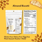 Tutti Gourmet Gluten Free Almond Biscotti, 9.9 oz (283g) Resealable Cookie Bag – Vegan and Halal Snacks