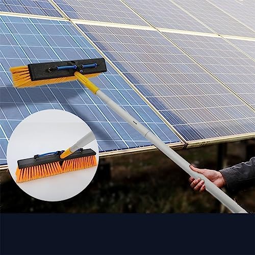 Water Fed Pole Kit Water Fed Brush, Solar Panel Cleaning Brush with Extension Rod, Solar Panel Brush and Pole for Cleaning Photovoltaic and Solar Panels and Other Cleaning Activities. Yellow