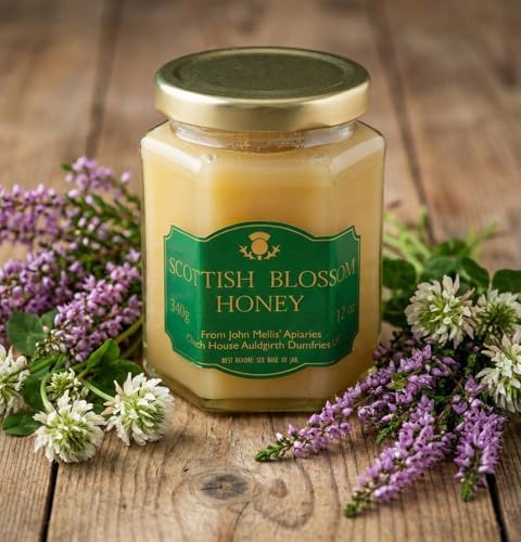 John Mellis Apiaries Scottish Honey, Scottish Blossom Honey, 12 Ounce Jar