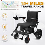 KERDOM Electric Wheelchairs for Adults, Foldable Motorized Wheelchair for Seniors, 350 Lbs Capacity, 15 Miles Longer Travel Range, All Terrain Portable Compact Power Wheelchair