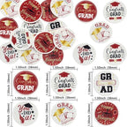 Ephlyn 54Pcs Edible 2026 Graduation Cupcake Toppers Wafer Paper Grad Cap Cupcake Picks Diploma Done Congrats Grad Cake Decorations for Class of 2026 Graduation Party Supplies Red