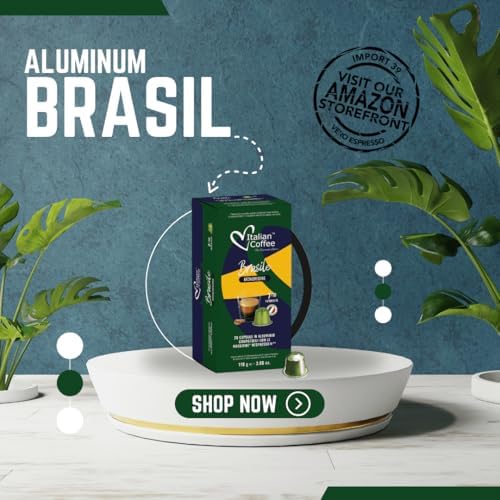 100 Italian Coffee for Espresso Lovers Aluminium Capsules compatible with Original Line Nespresso machines (1 Count (Pack of 100), Aluminum Brasil)