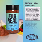 FOR REAL Smokin' BBQ Seasoning - Bold BBQ Spice Blend with Chili, Garlic & Paprika - Gluten Free, Kosher, No Seed Oils or MSG - Ideal for Ribs, Chicken & Salmon - 6oz